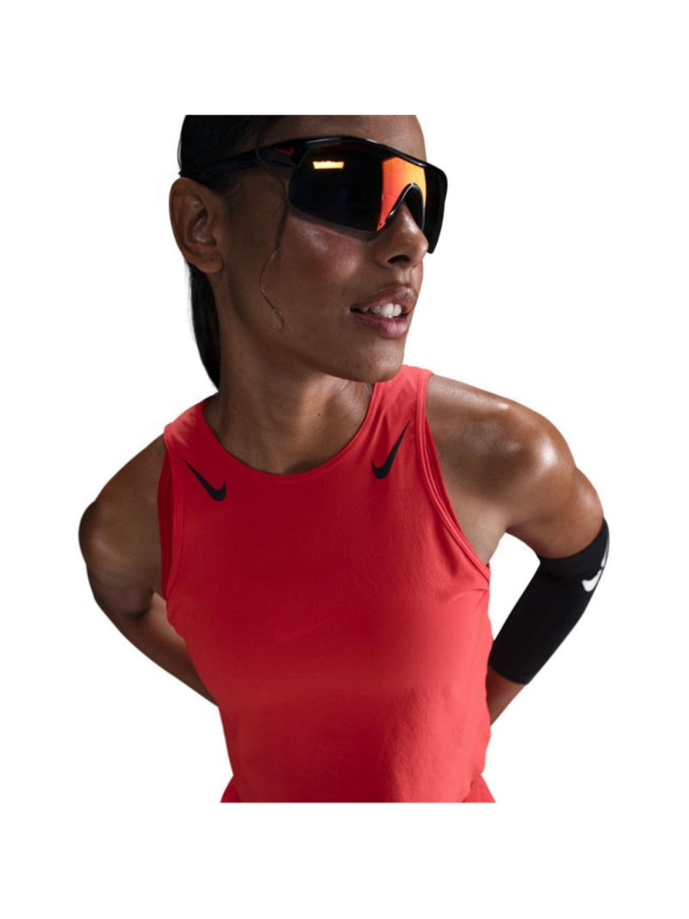 Nike AeroSwift Dri-FIT Cropped Running Crimson Tank Women's Size XL FN2713-696